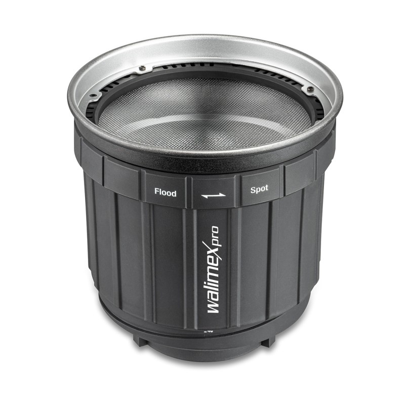 Walimex pro Zoomspot-kohdevalo, Bowens- ja Walimex pro -liitännät, 12°–40°, LED-valaisimet max 350 W