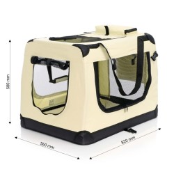 Fudajo Taitettava kuljetuslaatikko koirille ja kissoille, XL (82x56x58 cm), Beige