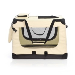 Fudajo Taitettava kuljetuslaatikko koirille ja kissoille, XL (82x56x58 cm), Beige