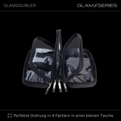 GlamSeries GlamDoubler meikkilaukku 230 x 120 x 100 mm, 4 läpinäkyvää lokeroa, musta