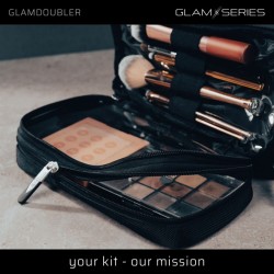 GlamSeries GlamDoubler meikkilaukku 230 x 120 x 100 mm, 4 läpinäkyvää lokeroa, musta