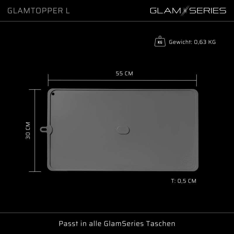 GlamSeries GlamTopper L lämmönkestävä silikonialusta 30 x 55 x 0,5 cm, harmaa