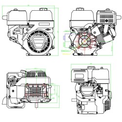 LIFAN KP460E bensiinimoottori 15,6 PS sähköstartti 459 cm³ 4-tahtinen tärinälevyihin ja rakennuskoneisiin