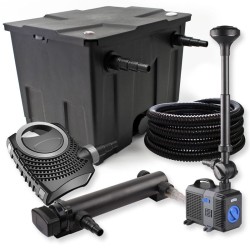 SunSun Lampisuodatinsetti: CBF-350 12000 l, CTF-8000 8000 l/h, CUV-324 UVC-puhdistin 24 W, 25 m letku, CTP-2803