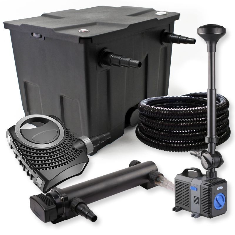 SunSun Lampisuodatinsetti: CBF-350 12000 l, CTF-8000 8000 l/h, CUV-324 UVC-puhdistin 24 W, 25 m letku, CTP-2803