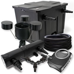 SunSun Lampisuodatinsetti CBF 350 12000 l CTF 8000 pumppu CUV 224 UVC selkeytin CSP 250 skimmeri 25m letku