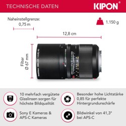 Handevision IBELUX 40 mm f/0.85 APS-C objektiivi Sony E -kiinnitys, musta