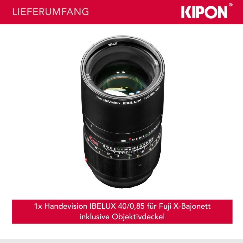 Handevision IBELUX 40 mm f/0.85 manuaalinen objektiivi Fuji X APS-C, musta