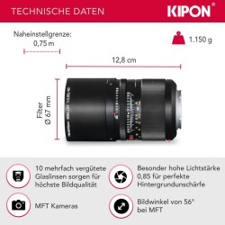 Handevision Ibelux 40 mm f/0.85 objektiivi, MFT-kiinnitys, APS-C, musta