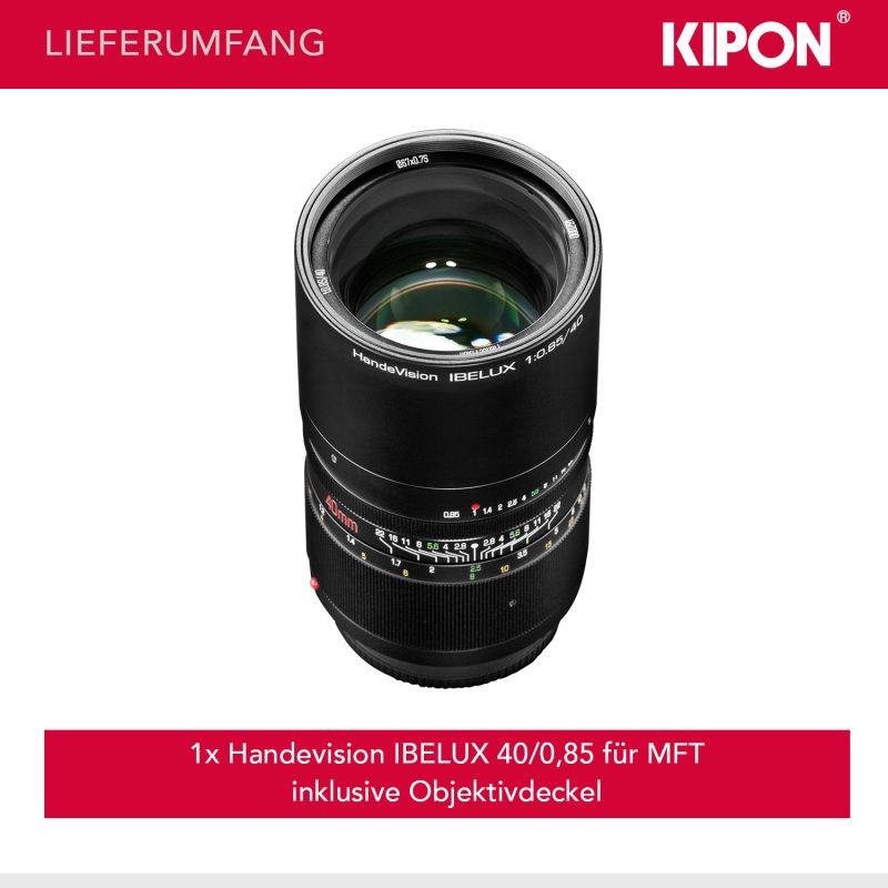 Handevision Ibelux 40 mm f/0.85 objektiivi, MFT-kiinnitys, APS-C, musta
