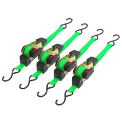 Automaattiset kuormakiinnityshihnat 4 kpl 3 m x 25 mm 320 daN S koukut vihreä PES polyesteri