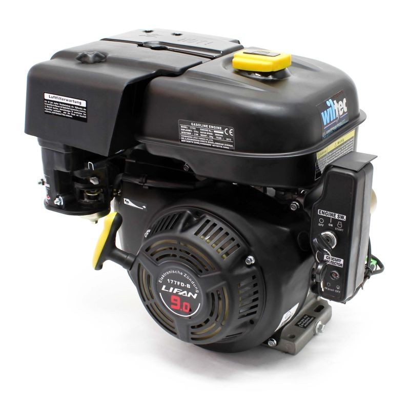 LIFAN 177 bensiinimoottori 6,6 kW (9 PS), 270 cm³, 4-tahtinen, sähkö- ja narukäynnistys, 25,4 mm kampiakseli