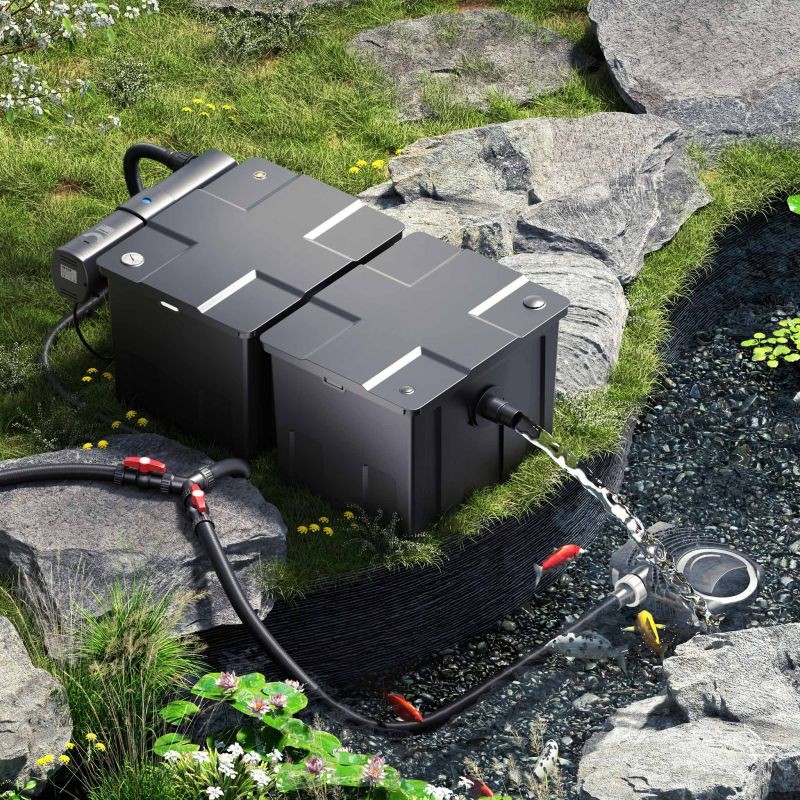 SunSun suodatinsetti: CBF-350B 60000 l, NEO-10000 pumppu 10000 l/h, CUV-236 UVC-selkeytin 36 W, Y-jakaja