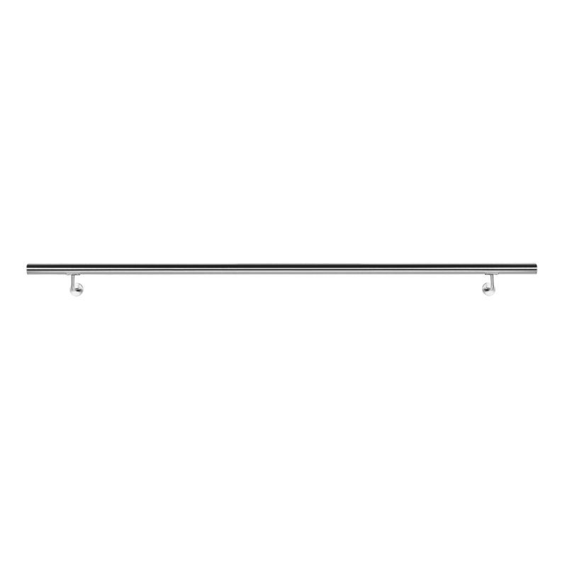 Kaide 150 cm, harjattu V2A-ruostumaton teräs, 42 mm, 2 kpl seinäkiinnikettä