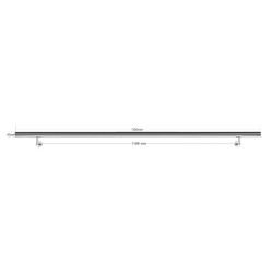 Kaide 150 cm, harjattu V2A-ruostumaton teräs, 42 mm, 2 kpl seinäkiinnikettä