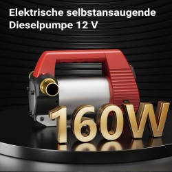 Diesel-, biodiesel- ja lämmitysöljyn siirtopumppu 12 V, 160 W, 40 l/min, itseimevä