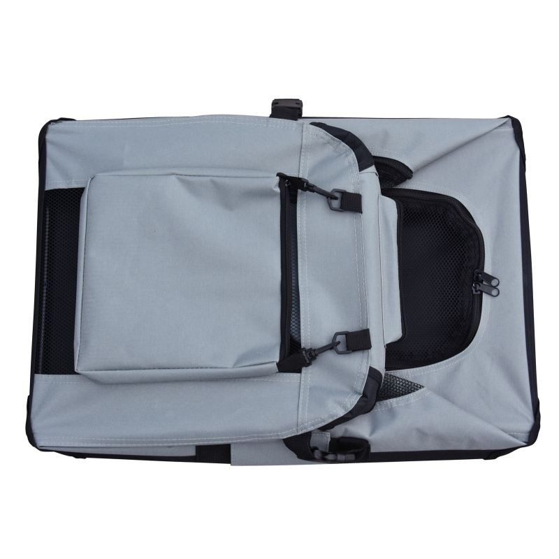 Fudajo Taitettava kuljetuslaatikko koirille ja kissoille XL (82x56x58 cm), harmaa
