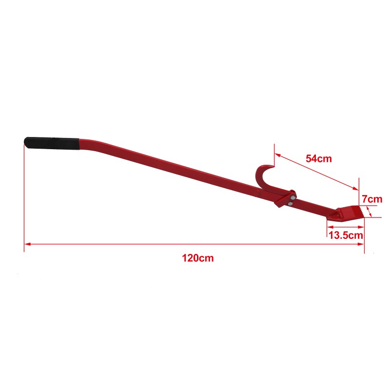 Tukkikääntäjä 120 cm, max. halkaisija 540 mm, punainen
