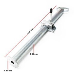 Perävaunutuet 700 mm x ø 49 mm, sinkitty teräs, 2 kpl, kiinnityspannat