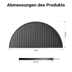 Emaloitu valurautainen grillilevy 55 x 26,5 x 1,5 cm, musta
