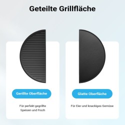 Emaloitu valurautainen grillilevy 55 x 26,5 x 1,5 cm, musta