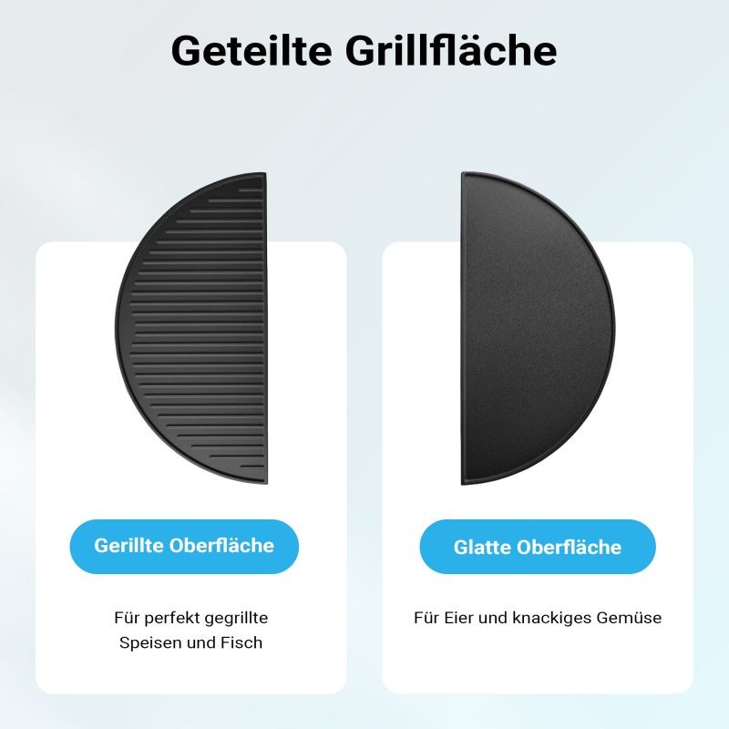 Emaloitu valurautainen grillilevy 55 x 26,5 x 1,5 cm, musta