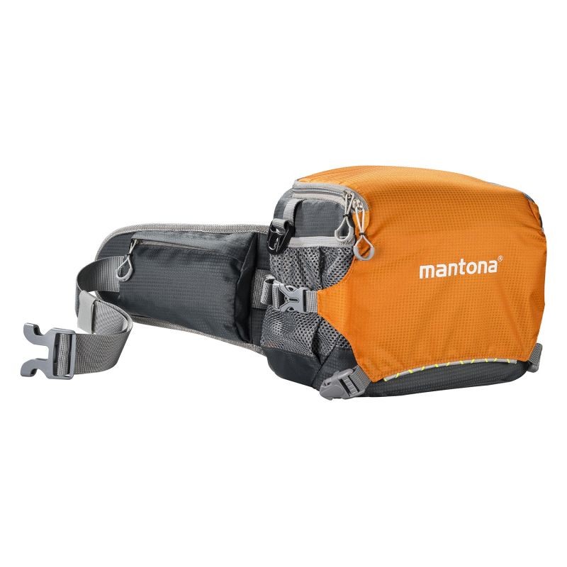Mantona elementsPro 20 kameralaukku, oranssi, DSLR- ja järjestelmäkameroille, vyötärölaukku, sadesuojalla