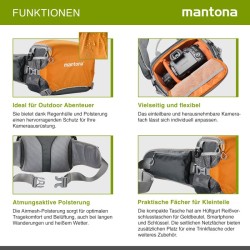 Mantona elementsPro 20 kameralaukku, oranssi, DSLR- ja järjestelmäkameroille, vyötärölaukku, sadesuojalla