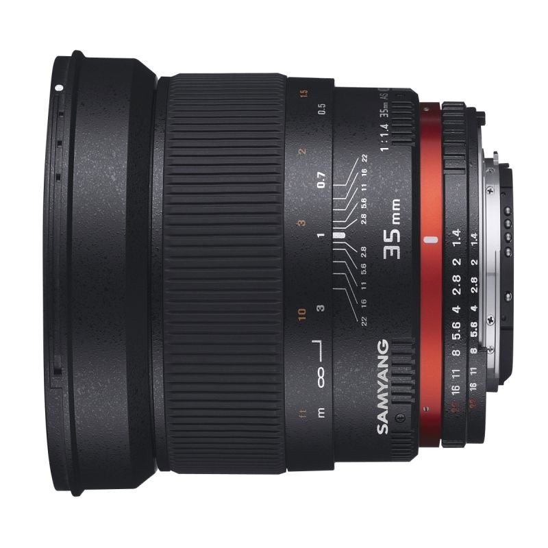 Samyang 35mm f/1.4 Canon EF laajakulmaobjektiivi, manuaalinen tarkennus