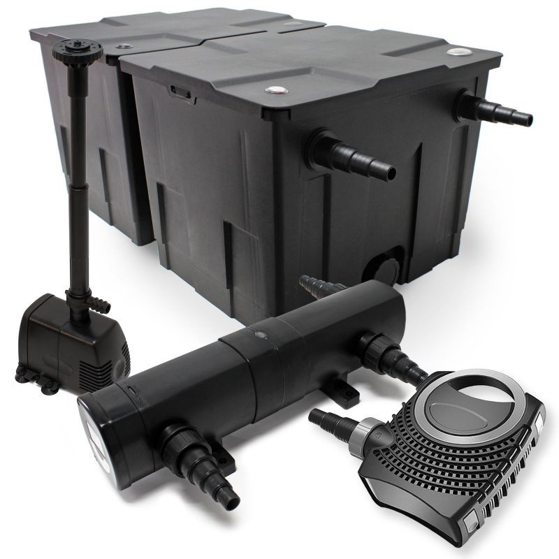 SunSun lampisetti: CBF-350B suodatin 60000 l, CUV-236 UVC-selkeytin 36 W, NEO-10000 10000 l/h, HJ-943 800 l/h