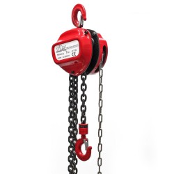 Ketjunostin 1000 kg, nostokorkeus 2,5 m, ketjun pituus 3 m