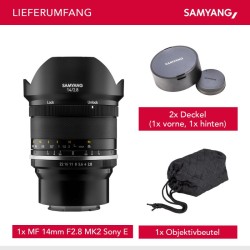 Samyang MF 14mm F2,8 MK2 laajakulmaobjektiivi, manuaalitarkennus, Sony E / FE, Full Frame/APS-C