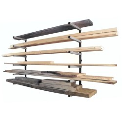XPOtool Puutavaran säilytyshylly, 300 x 30 x 1025 mm, 6 tasoa, 50 kg/taso, musta