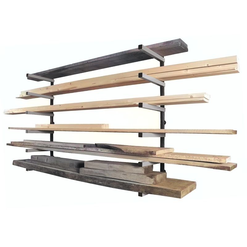 XPOtool Puutavaran säilytyshylly, 300 x 30 x 1025 mm, 6 tasoa, 50 kg/taso, musta