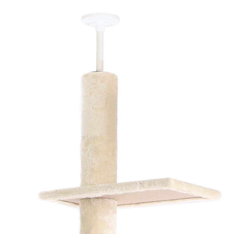 Fudajo Kiipeilypuu 230–276 cm, beige, 4 tasoa, lattia- ja kattokiinnitys, sisal