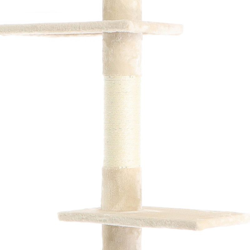 Fudajo Kiipeilypuu 230–276 cm, beige, 4 tasoa, lattia- ja kattokiinnitys, sisal