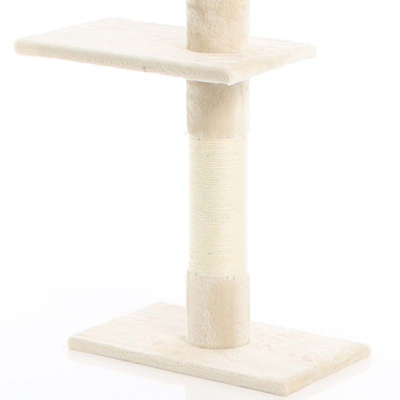 Fudajo Kiipeilypuu 230–276 cm, beige, 4 tasoa, lattia- ja kattokiinnitys, sisal