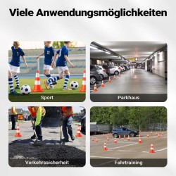 Liikennekartiot 50 cm 8 kpl heijastavat PVC oranssi