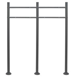 Postilaatikoiden kaksoisteline, antrasiitti, 1200 x 1000 mm, sinkitty teräs