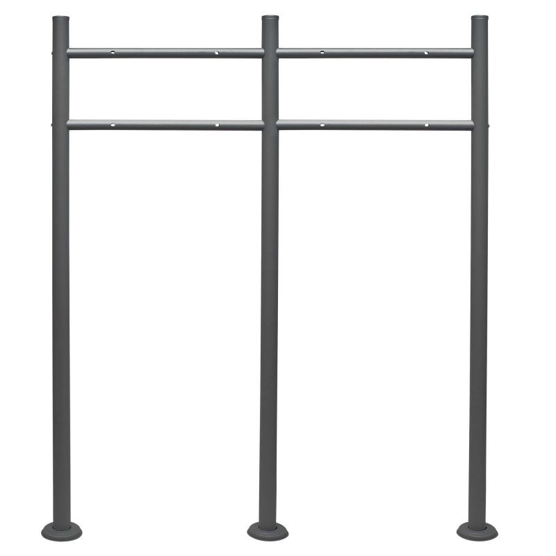 Postilaatikoiden kaksoisteline, antrasiitti, 1200 x 1000 mm, sinkitty teräs