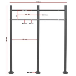 Postilaatikoiden kaksoisteline, antrasiitti, 1200 x 1000 mm, sinkitty teräs