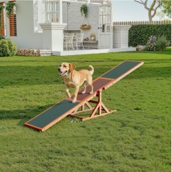 Agility-keinulauta koirille 180x30x30 cm, kuusipuu, oranssi