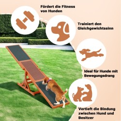 Agility-keinulauta koirille 180x30x30 cm, kuusipuu, oranssi