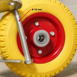 Kääntyvät kuljetuspyörät 2 kpl 220 mm leveys 58 mm 100 kg pyörä keltainen PU täyskumi