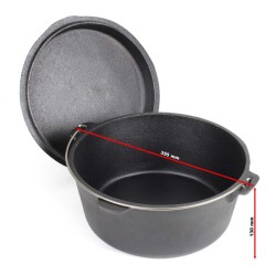 Dutch Oven valurautapata 9 l, alusta ja kansinostin, nuotiotulelle ja retkeilyyn