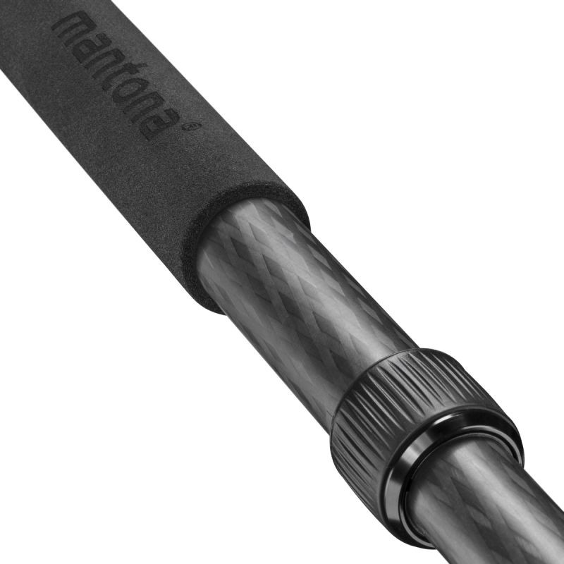 Mantona Pro ONE 144C hiilikuituinen yksijalka, musta, 39-144 cm