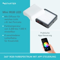 Instarter Spectar RGB Magsafe LED 0.3 magneettinen RGB LED-videovalo, Magsafe-yhteensopiva, musta