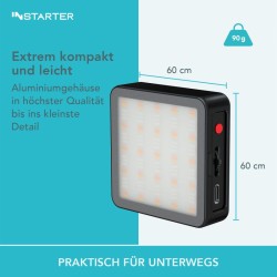 Instarter Spectar RGB Magsafe LED 0.3 magneettinen RGB LED-videovalo, Magsafe-yhteensopiva, musta