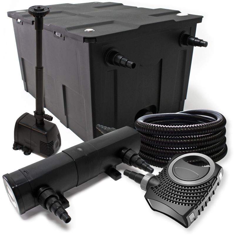 Lampisuodatinsetti: CBF-550 60000 l, NEO-10000 pumppu 10000 l/h, CUV-218 UV-puhdistin 18 W, 25 m letku 25 mm