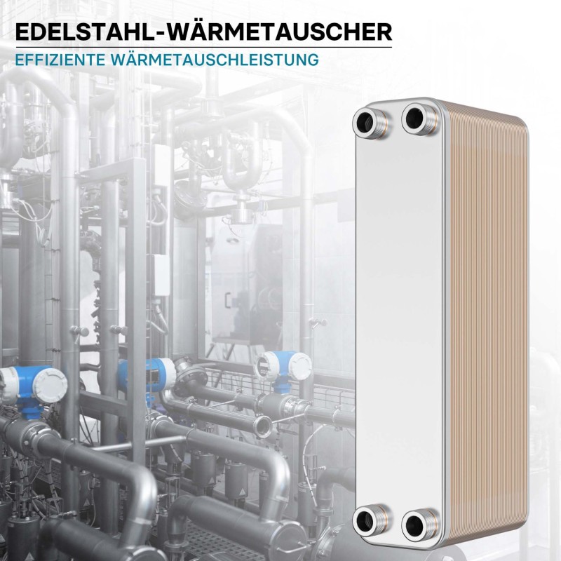 Levylämmönvaihdin 50 kpl, 550 kW, 22 m³/h, 5,55 l, ruostumaton teräs